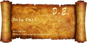 Dely Emil névjegykártya
